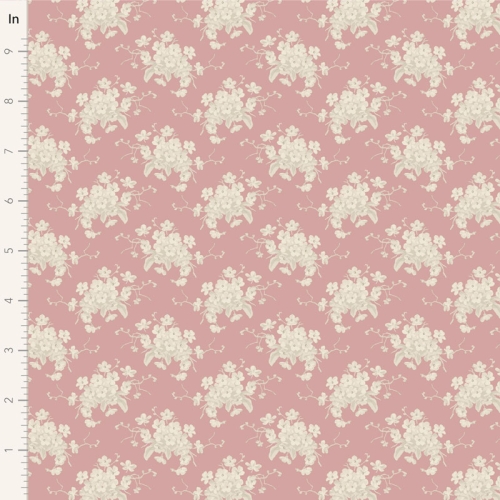 Tilda Patchwork Stoff Baumwolle - Sunday Brunch - White Flower Pink